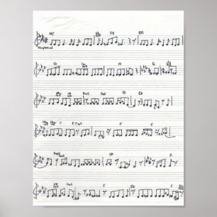 Poster Mantenha A Música Da Folha Manuscrita Promise