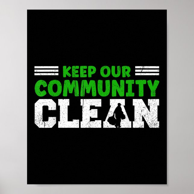 Poster Mantenha A Nossa Comunidade E A Terra Limpas Contr (Frente)