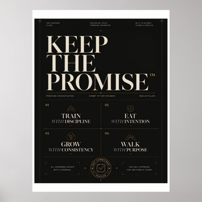 Poster Mantenha a Promessa™ | Disciplina Premium & Pessoa (Frente)