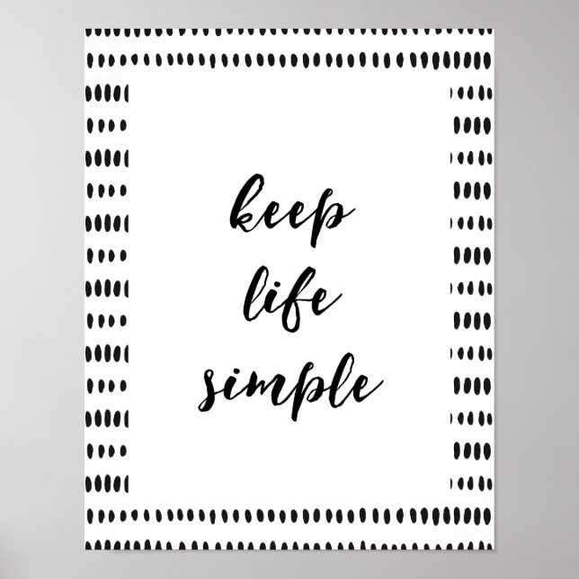 Poster Mantenha a vida simples (Frente)
