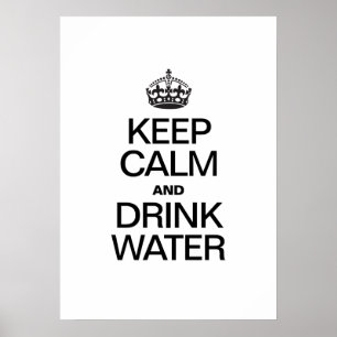 POSTER MANTENHA ÁGUA CALMA E DA BEBIDA