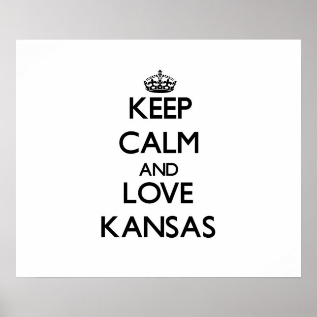 Poster Mantenha calma e ame Kansas (Frente)