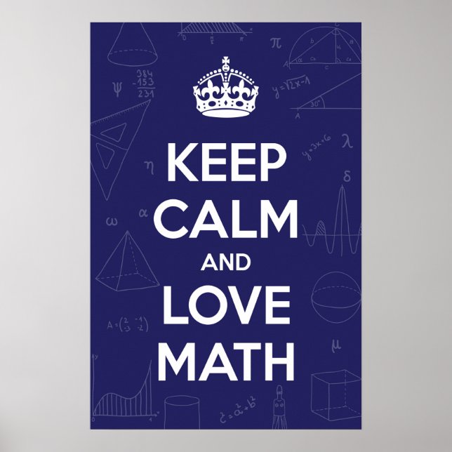 Poster Mantenha calma e ame matemática (Frente)