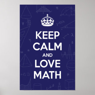 Poster Mantenha calma e ame matemática