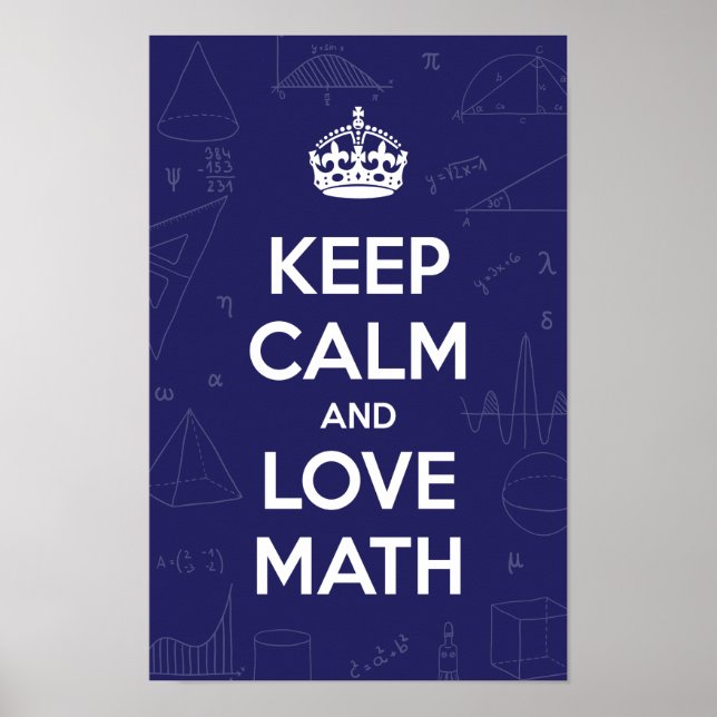 Poster Mantenha calma e ame matemática (Frente)