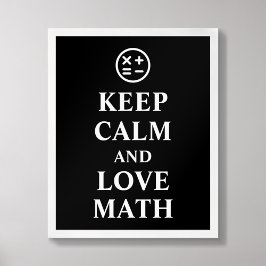 Poster Mantenha calma e amor Símbolos de matemática Poste