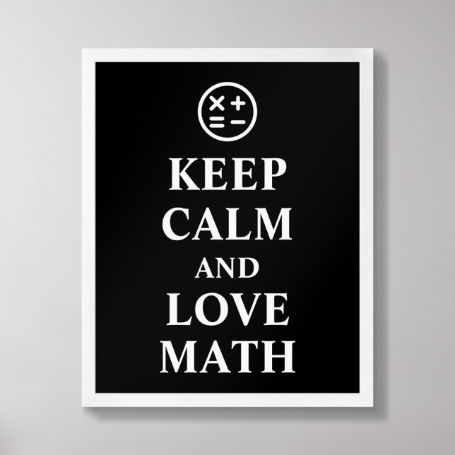 Poster Mantenha calma e amor Símbolos de matemática Poste (Criador carregado)