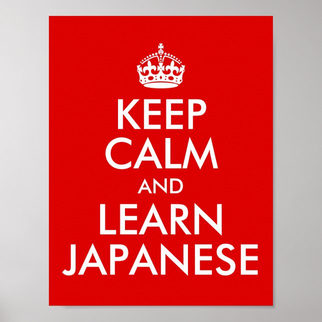 Poster Mantenha calma e aprenda japonês (Frente)