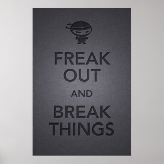 Pôster mantenha calma e carregar em ninja zangada