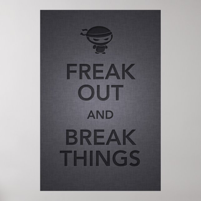 Pôster mantenha calma e carregar em ninja zangada (Frente)