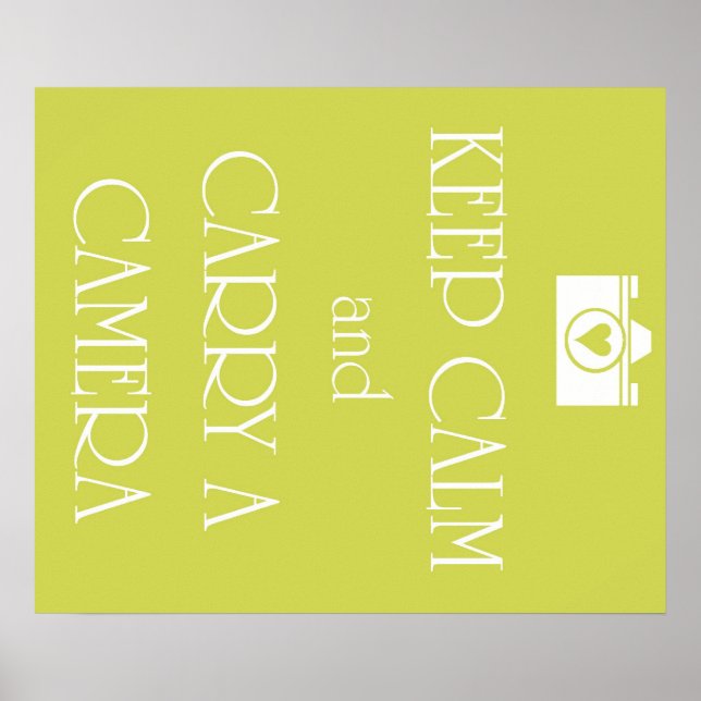 Poster Mantenha calma e Carregar uma câmera (Frente)