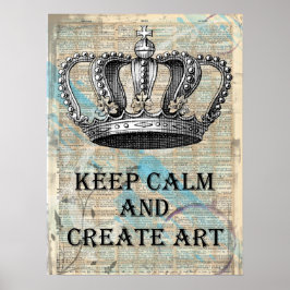 Poster Mantenha calma e Crie o Abstrato de Gráfico de Art