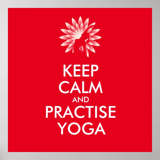 Pôster Mantenha calma e pratique yoga (Frente)