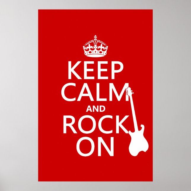 Poster Mantenha Calma e Rock Ativado (guitarra) (qualquer (Frente)