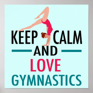 Poster Mantenha Calmo Ama Ginástica Linda Ginasta