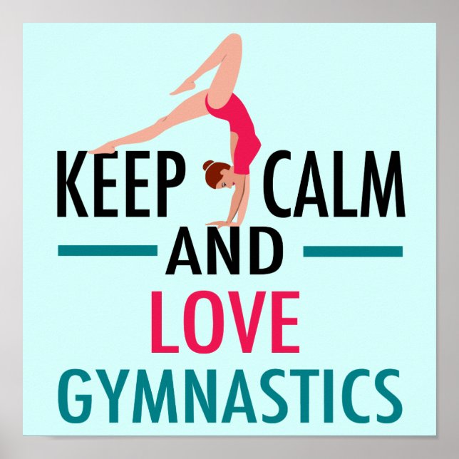 Poster Mantenha Calmo Ama Ginástica Linda Ginasta (Frente)