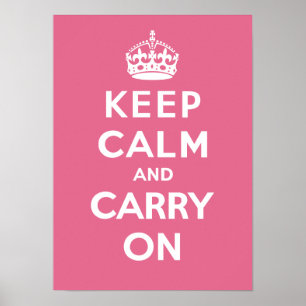 Poster Mantenha calmo e carregar On_PINK