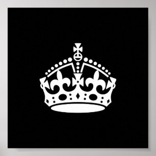 Pôster Mantenha calmo e continue a coroa (editável)