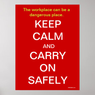 Pôster Mantenha calmo e continue o sinal de saúde e de