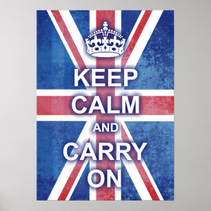 Poster Mantenha calmo e continue Union Jack