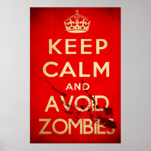 Pôster Mantenha calmo e evite zombis