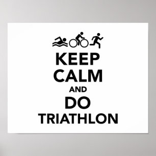 Pôster Mantenha calmo e faça o triathlon