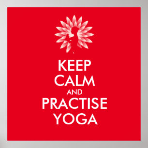 Poster Mantenha calmo e pratique a ioga