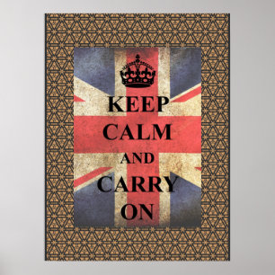 Poster Mantenha calmo para continuar a bandeira britânica