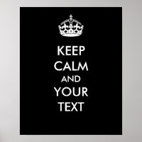 Mantenha Calmo Seu Texto Preto Faça Seu Próprio Po