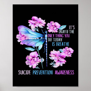 Poster Mantenha Dragonfly Semicolon Prevenção Suicídio Aw
