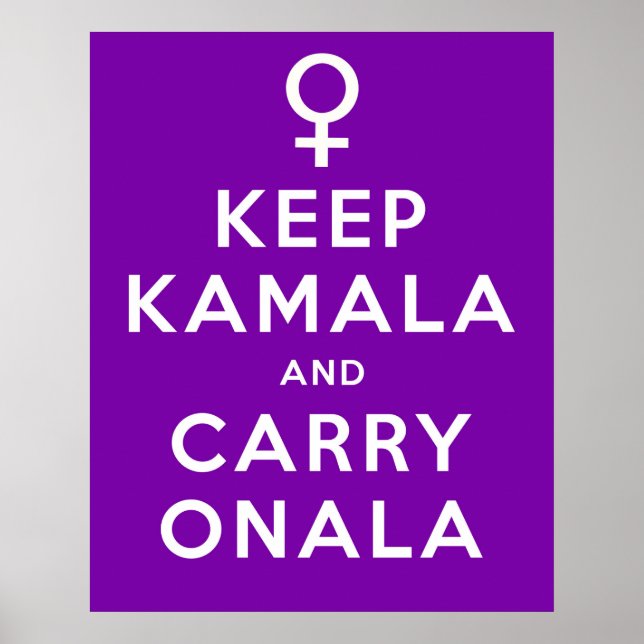 Poster Mantenha Kamala e Continue Onala Fundo Roxo (Frente)