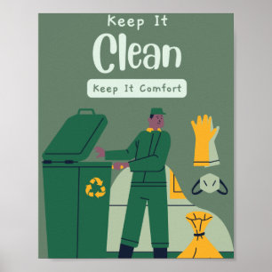Poster  Mantenha Limpo Mantenha O Conforto