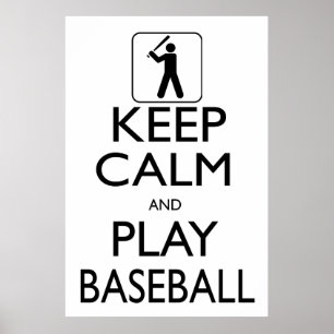 Pôster Mantenha o basebol da calma e do jogo