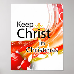 Pôster Mantenha o cristo no Natal, redemoinho