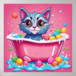 Poster Mantenha o design de Cat ou o design de seu própri