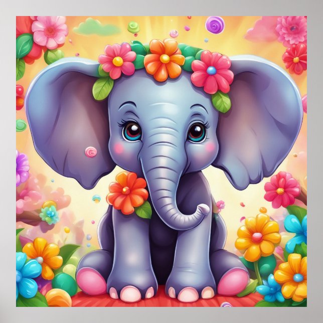 Poster Mantenha o design de elefante ou design (Frente)