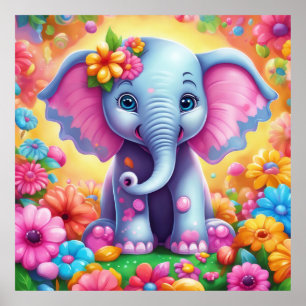 Poster Mantenha o design de elefante ou design