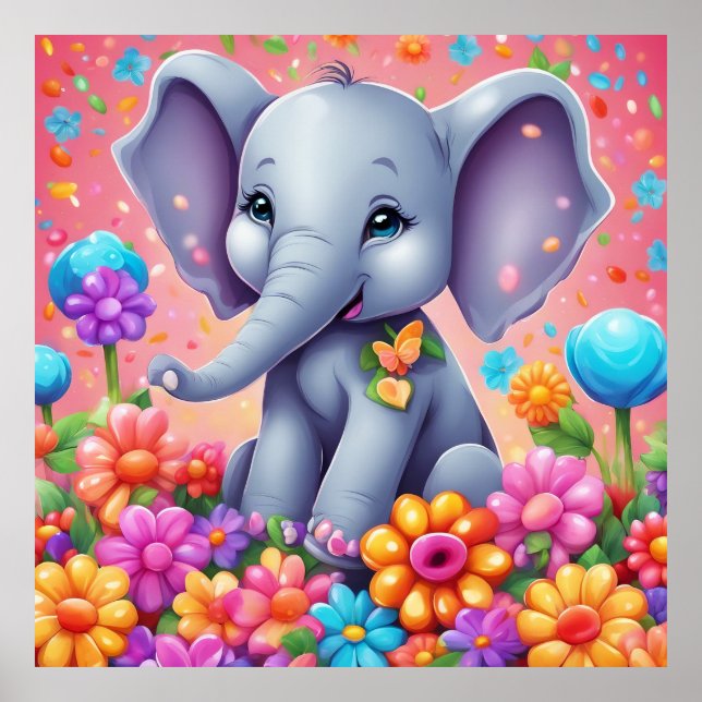 Poster Mantenha o design de elefante ou design (Frente)