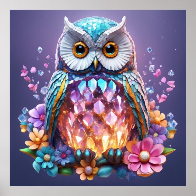 Poster Mantenha o Design ou design do Crystal Owl (Frente)