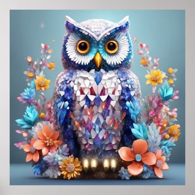 Poster Mantenha o Design ou design do Crystal Owl (Frente)