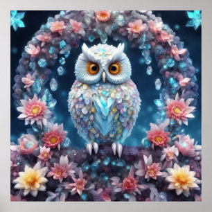 Poster Mantenha o Design ou design do Crystal Owl