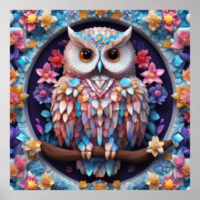 Poster Mantenha o Design ou design do Crystal Owl (Frente)