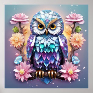 Poster Mantenha o Design ou design do Crystal Owl