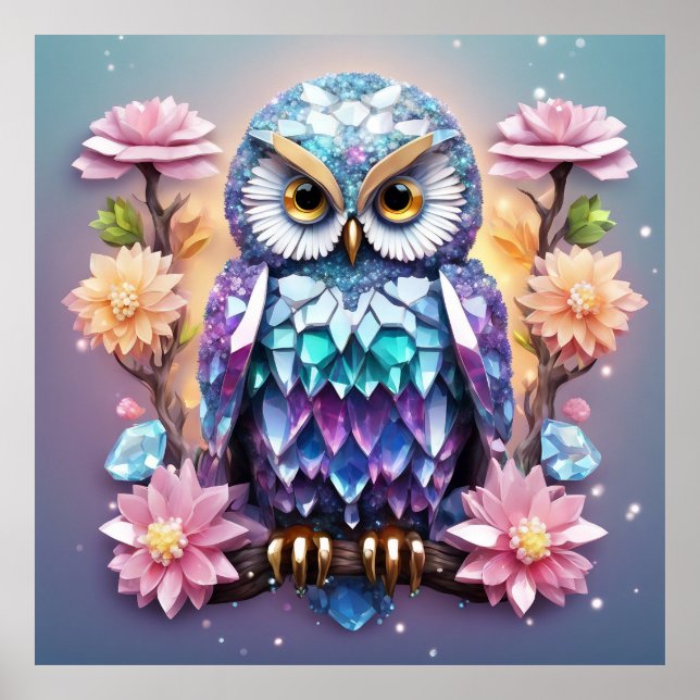 Poster Mantenha o Design ou design do Crystal Owl (Frente)