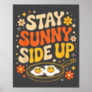 Poster Mantenha o Lado Ensolarado do Ovo Engraçado Café d
