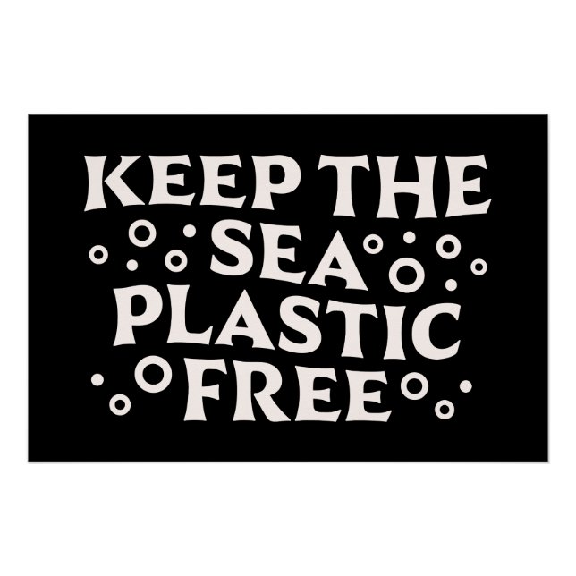Pôster Mantenha o plástico do mar livre (Frente)