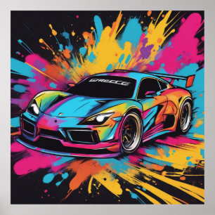 Poster Mantenha o Race Car ou design