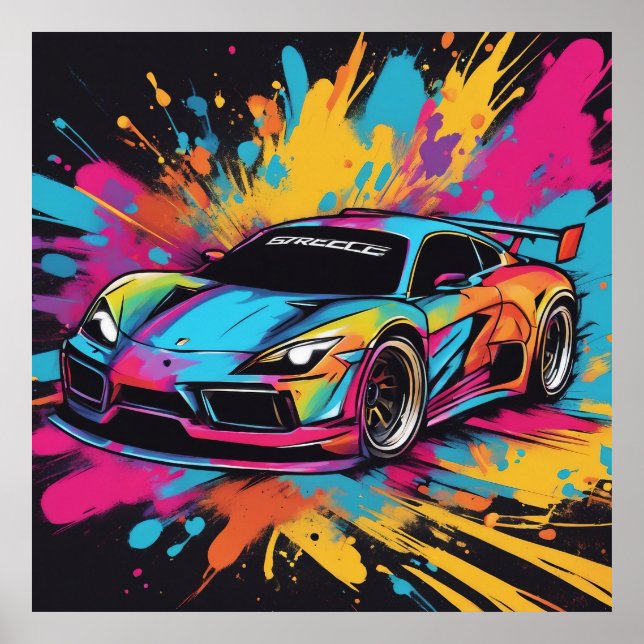 Poster Mantenha o Race Car ou design (Frente)