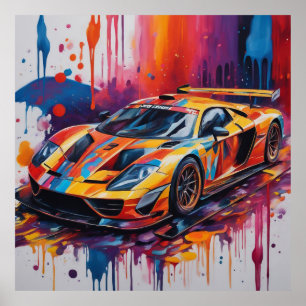 Poster Mantenha o Race Car ou design