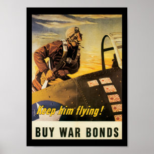 Poster Mantenha-o segunda guerra mundial do vôo